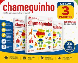 Papel Sulfite A4 75g Chamequinho Cor Branco com 100 folhas cada