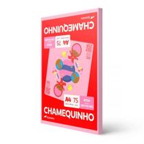 Papel sulfite A4 75g Rosa 210x297 com 100 folhas - Chamequinho