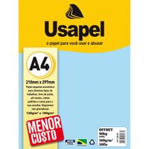 Papel Sulfite A4 Colorido Offset 180G 60K Azul 50Fls Papel Sulfite A4 Colorido Offset 180G 60K Azul 50Fls