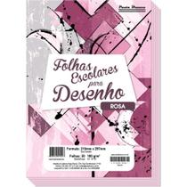 Papel Sulfite A4 Colorido Rosa 180G - Pacote com 50 Folhas