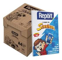 Papel Sulfite A4 Report Senninha Branco 100 folhas 210mm x 297mm 75g/m² Caixa 25 unidades