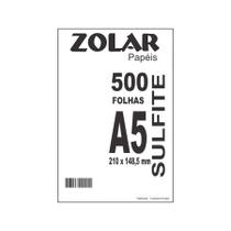 Papel sulfite A5 75g 210x148,5 com 500 folhas - Zolar Papéis
