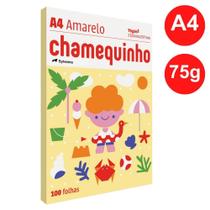 Papel Sulfite Amarelo 75g A4 210x297mm Chamequinho PT/ 100 Folhas - SYLVAMO