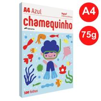 Papel Sulfite Azul 75g A4 210x297mm Chamequinho PT/ 100 Folhas - SYLVAMO