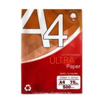 Papel sulfite Branco A4 75g 210mm x 297mm Ultra Paper pacotes com 500 folhas