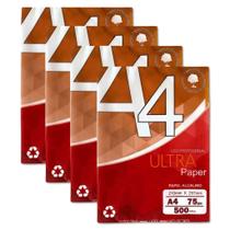 Papel sulfite Branco A4 75g 210mm x 297mm Ultra Paper pacotes com 500 folhas