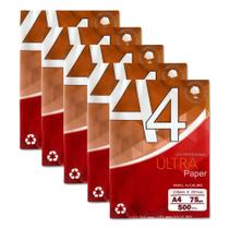 Papel sulfite Branco A4 75g 210mm x 297mm Ultra Paper pacotes com 500 folhas