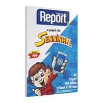 Papel Sulfite Branco Report do Senninha 210x297mm A4 C/100 Folhas 75g
