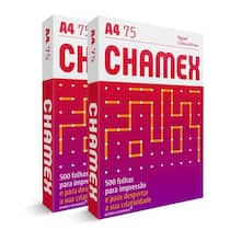 Papel Sulfite Folha A4 75g Chamex 2 Pacotes 500 Folhas 210x297mm Branca Papel Sulfite Folha A4 75g Chamex 2 Pacotes 500 Folhas 210x297mm Branca
