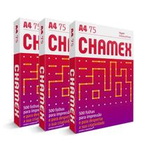 Papel Sulfite Folha A4 75g Chamex 3 Pacotes 500 Folhas 210x297mm Branca