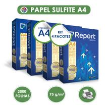 Papel Sulfite Report 75g Premium Com 2000 Folhas - 4 Pacotes - Molduras Personalizadas