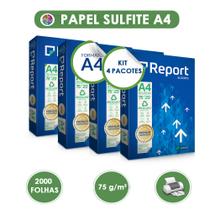 Papel Sulfite Report 75g Premium Com 2000 Folhas - 4 Pacotes - Molduras Personalizadas