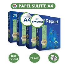 Papel Sulfite Report 75g Premium Com 2000 Folhas - 4 Pacotes