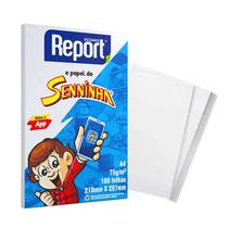 Papel Sulfite Report Senninha Branco A4 75g 100 Folhas Papel Sulfite Report Senninha Branco A4 75g 100 Folhas
