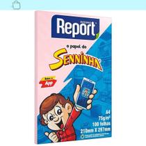 Papel Sulfite Report Senninha Rosa A4 75G 100 Folhas Rosa