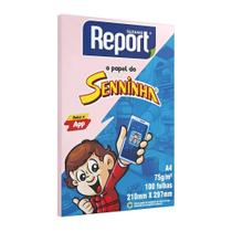 Papel Sulfite Rosa Report do Senninha 210x297mm A4 C/100 Folhas 75g