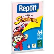 Papel Sulfite Senninha A4 210x297mm 75g/M² Com 100 Folhas Rosa Report