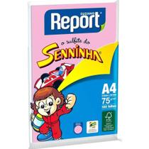 Papel Sulfite Senninha A4 75G 100 Folhas Rosa - Report