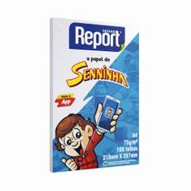 Papel Sulfite Senninha A4 75g Branco 100 Folhas Suzano Report