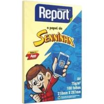 Papel Sulfite Senninha A4 Amarelo 100 Folhas - Suzano