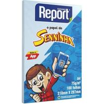 Papel Sulfite Senninha A4 Azul 100 Folhas - Suzano