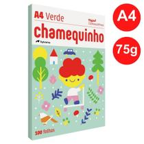 Papel Sulfite Verde 75g A4 210x297mm Chamequinho PT/ 100 Folhas - SYLVAMO