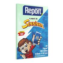 Papel Sulfite Verde Report do Senninha 210x297mm A4 C/100 Folhas 75g