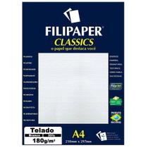 Papel Telado A4 Filipaper Classics 180g 50 Folhas Branco Papel Telado A4 Filipaper Classics 180g 50 Folhas Branco