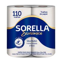 Papel Toalha 2 Rolos Decorados Sorella Econômica 110 Folhas