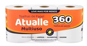 Papel Toalha ATUAL 19x20,5cm Pct com 3 Rolos de 360 Folhas Papel Toalha ATUAL 19x20,5cm Pct com 3 Rolos de 360 Folhas
