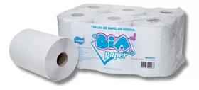 Papel Toalha bobina 20x200 C/6 Unidades 100% Celulose 1 Linha Bia Paper Branco Isapel