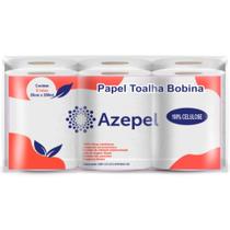 Papel Toalha Bobina Azepel 6 Rolos 20cm X 200mt