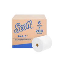 Papel Toalha Bobina Basic Folha Simples 6x20x200m Scott Papel Toalha Bobina Basic Folha Simples 6x20x200m Scott