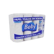 Papel Toalha Bobina Branco 8x50m Baby Papel Toalha Bobina Branco 8x50m Baby