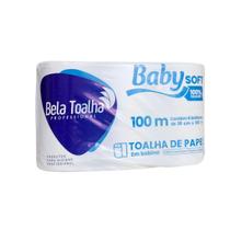 Papel Toalha Bobina Folha Simples Virgem Branco 6x100m Baby