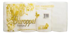 Papel toalha bobina ouropel 100 celulose 8 rolos 100 metros