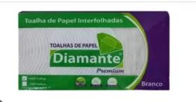 Papel Toalha Diamante Branco Premium 19X19 (8 unidades X 1000 folhas)