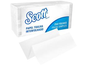 Papel Toalha Folha Simples Scott Interfolhado - 250 Folhas