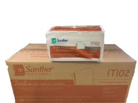 Papel Toalha Inovatta Fl Dupla Interfolha 21cmx21,5cm - ITI02 - 10x240fl - (Cx c/ 2.400fl) - Santher Papel Toalha Inovatta Fl Dupla Interfolha 21cmx21,5cm - ITI02 - 10x240fl - (Cx c/ 2.400fl) - Santher