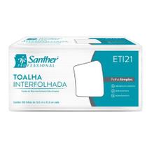 Papel toalha interfolha 2 dobras folha simples 100% celulose ECO ETI21 21,0x21,5 c/2100fls - Santher Papel toalha interfolha 2 dobras folha simples 100% celulose ECO ETI21 21,0x21,5 c/2100fls - Santher