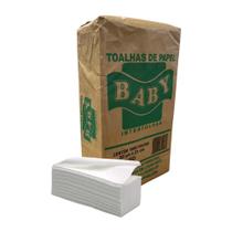 Papel Toalha Interfolha Branco 2 Dobras Luxo 20cm x 21cm Baby com 1000 Folhas