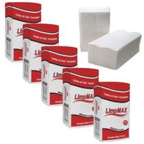 Papel Toalha Interfolha Branco 20cm x 21cm - Fardo com 5.000 folhas - Limpmax