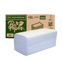 Papel Toalha Interfolha Branco - Biodegradável - 1800 Folhas - BIO PAPER