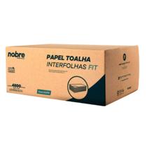 Papel toalha interfolha c/4800fls. 20x23cm. 2 Dobras 100% celulose virgem Fit - Nobre
