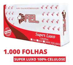Papel Toalha Interfolhado 100% Cel. Virgem 1000 Folhas 20x21 Papel Toalha Interfolhado 100% Cel. Virgem 1000 Folhas 20x21