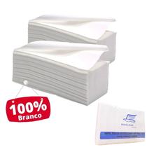 Papel Toalha Interfolhado 20 x 21 cm Pacote 1000 Folhas Bioclean Paper Luxo Branco 100% Fibras Naturais Para Banheiro