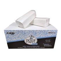 Papel Toalha Interfolhado Branco Folha Simples 2 Dobras Royal Paper Silver Caixa C/4800 Folhas 22x20