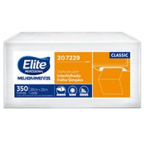 Papel Toalha Interfolhado Elite Folha Simples 350 Folhas