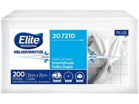Papel Toalha Interfolhado Folha Dupla Elite Plus - 200 Folhas