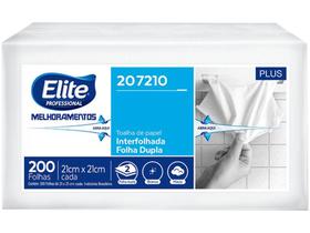 Papel Toalha Interfolhado Folha Dupla Elite Plus - 200 Folhas